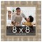 8x8 Wide Bamboo Picture Frame with UV-Resistant Acrylic & Acid Free Backing, Available in 4 Finishes - Brown, Black, Silver, and Natural